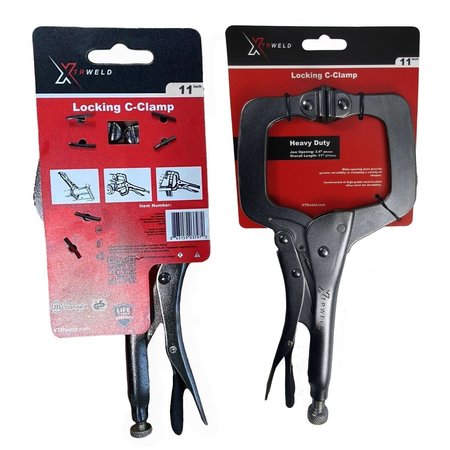 XTRWELD 14 in Pliers, C, Locking, S-Pad, Steel Black Nickel Chrome TPLS14SP